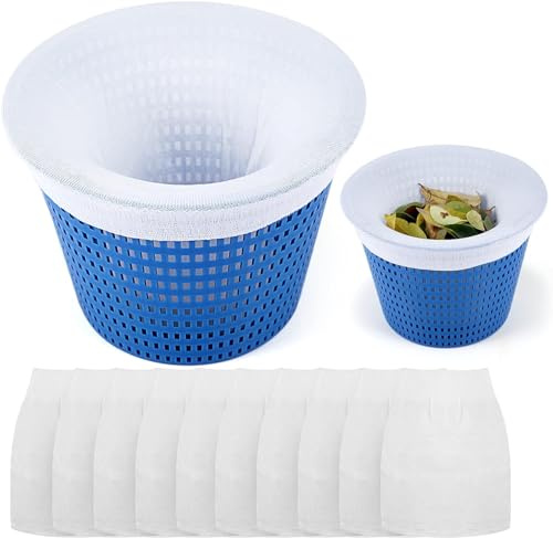Chaussettes de skimmer de piscine lot de 10, chaussettes de skimmer de piscine réutilisables, filtres, chaussettes de skimmer enlèvent les plantes aquatiques, l'écume, les insectes et les cheveux.