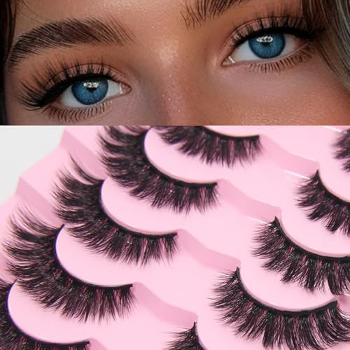 AKARABEAUTYLASHES Ciglia Finte Naturali 7 Paia 3D Ciglia Finte False Eyelashes Visone Artificiale (3D-BN06)