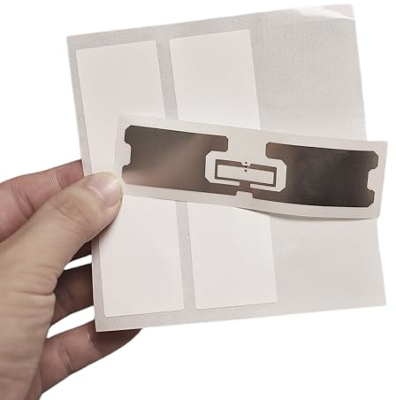 50 adesivi Fongwah UHF tag (chip U8) per inventario delle risorse, 100 x 30 mm, raggio di lettura da 11 a 15 metri