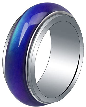 COSMEVIVI Modischer 8mm Stimmungsring Farbwechselring Aus Legiertem Metall Für Damen Herren Kinder Temperaturabhängiger Farbwechsel Schmuck