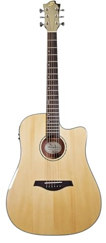 Sevinia Electro-Acoustic Guitar, Western Style with Solid Spruce Top & Mahogany Back & Sides, 3-Band EQ, Tuner, Rosewood Fingerboard, Okoume Neck Padded Bag & Strap Included