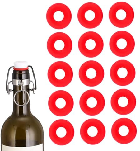 Grolsch Joint en Silicone Rouge pour Bouteilles de Brassage à Domicile 25pcs Bière Soda Mason Jar Usage Général Résistant aux Hautes Températures Non Toxique Joint Anti fuite