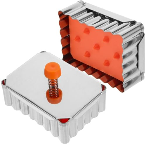 Mikinona 2Er Set Quadratische Kuchenformen Aus Edelstahl Druckformen Für Butterkekse Käsekuchen Brot Gelee Und Pudding Für Zuhause Bäckerei Und Konditorei