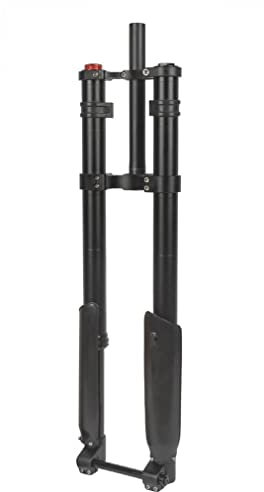 26/27.5'' Double Shoulder Inverted Fork Downhill Mountain Bike Air/Oil Suspension Fork 1-1/8 Straight DH MTB Front Fork Thru Axle Disc Brake Adjust Rebound HL (Color : Black oil, Size : 26inch)