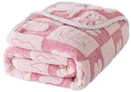 DJDEA Babydecke Microfaser 75cmX100cm - Flauschige Warme Kuscheldecke Baby, Weiche Decke, Rosa Decke für Kinder Mädchen Junge, Gehören Kinderbett Kinderwagen, Geschenk für Baby