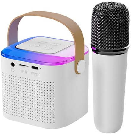 Karaoke-Maschine für Erwachsene, kleine Karaoke-Maschine | Kabelloser | Audio mit Mikrofon, Familiensänger, Subwoofer-Lautsprecher für den Heimgesang der