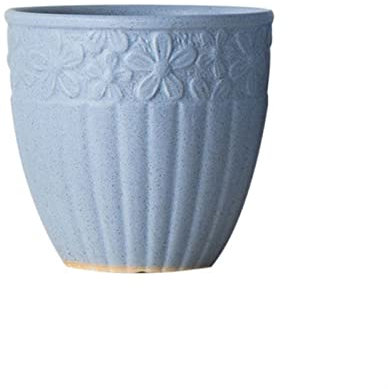 Vasi da fiori moderni in ceramica per piante da interno ed esterno, grandi contenitori con fori di drenaggio, per orchidee, cactus e altri vasi da fiori blu decorativi con grande diametro, ideali per