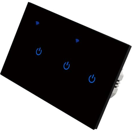 Smart Dimmer Switch, WiFi Touch Light Switch, For Voice And Remote Control In Smart Homes, Light Switch Panel Module(3 Gang-Black)