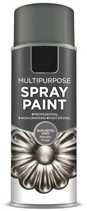 Inspired Essentials All Purpose Aerosol Spray Paint 400ml Quick Drying Spray, Fast Dry and Excellent Coverage for Metal, Wood, Plastic and More (2, Gun Metal Grey - 151)