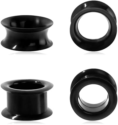 Longbeauty 2 Paare Extra Weiche Silikon Flesh Tunnel Plug Double Flared 3-25mm