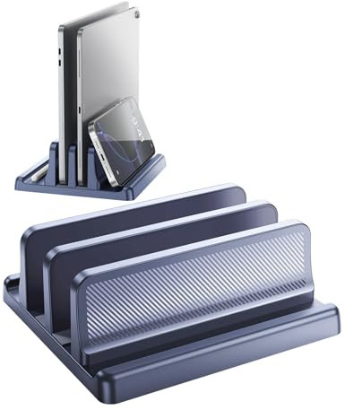 EAXBUX 4 in 1 Vertical Laptop Stand Holder,Adjustable ABS Plastic Desktop Notebook Dock,Vertical Laptop Stand Space-Saving for All MacBook/Surface/Samsung/HP/Dell/Chrome Book