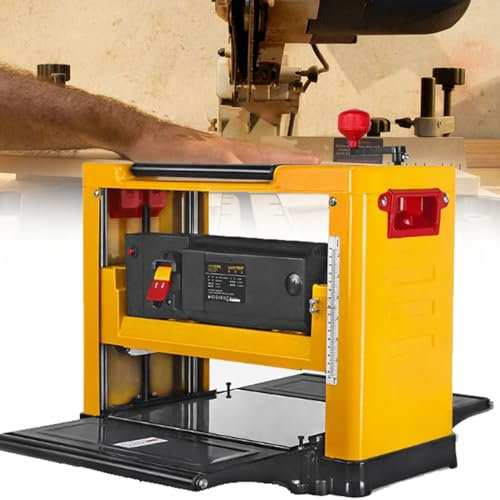 YANGYMM 2000W Electric Woodworking Planer, 13In Bench Top Wood Planing Machine with Adjustable Cutting Depth 1-3mm, 8000rpm/min, for Wood Cutting Woodworking