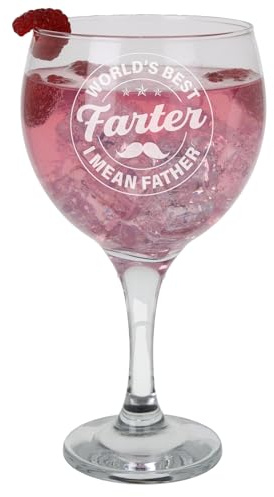 Always Looking Good Best Farter I Mean Father Engraved Goblet Gin Glass - Perfect Personalised Gifts for Men, 645ml Gin Glass, Dishwasher Safe, Mens Birthday Gifts, Dad Presents