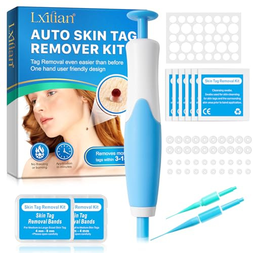 Eliminador de Verrugas 2 en 1, Skin Tags Removal Kit, Kit de Eliminación Automática de Verrugas Cutáneas,Juego de Herramientas de doble punta para eliminar verrugas