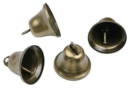 GALPADA Campana De Mano De Bronce 38 Mm Ligera para Decoración Navideña y Fiestas, 35 Piezas, Accesorios para Manualidades DIY