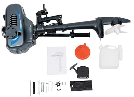 3,5 Ps 2-Takt-Außenbordmotor WassergeküHlter AußEnbord-Benzinmotor Leistungsstarker Motor Schneller Start Gute WäRmeableitung Einfache Bedienung Geeignet FüR Kleine Boote Aus Verschiedenen Materialien