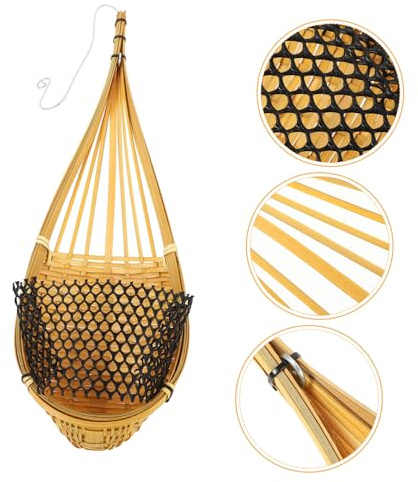 SUPVOX 2 Set Sospesi Bamboo Con Ganci Metallo Portafiori E Organizer Da Parete Per Decorazione Casa E Stoccaggio 4 Pezzi*2
