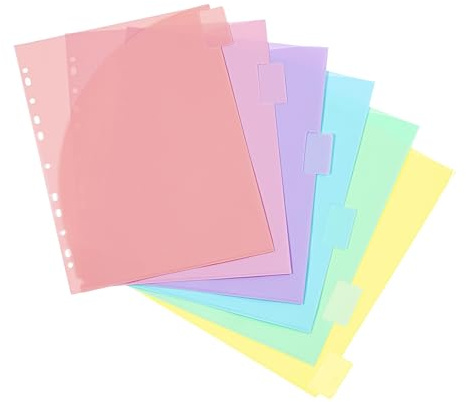 Viquel - Set mit 6 Trennblättern Rainbow Pastel – 6 Register A4 Maxi mit Register zur Identifizierung – verschiedene Pastellfarben