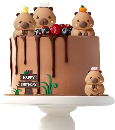 7 Pcs Cute Capybara Birthday Decorations for Adorable Animal Cakes | Capybara Cake Topper, Capybara Cake Decorations Suitable for Kids Themed Birthday Parties, Baby Showers Party Favors