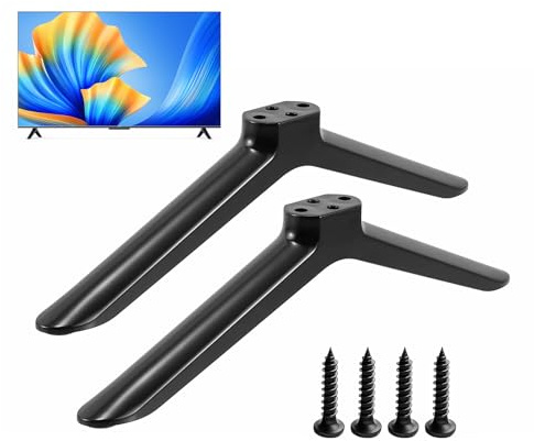 2 Pcs TV Stand Base Pedestal Feet, Universal TV Legs Compatible with Most Smart TVs, Universal TV Stand Base Replacement Stand for 24in to 55in TVs, Non-Slip Plastic TV Feet with Screws Included