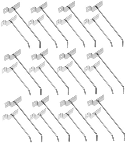 Ciieeo 40piezas Ganchos Metálicos para Expositores para Paneles de Pared Perforados y Tableros de Almacenamiento Ganchos Fáciles de Instalar para Uso Doméstico y Venta Minorista