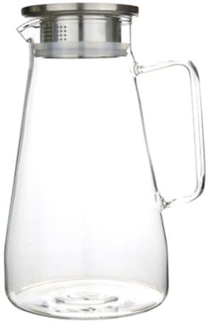 OSALADI Carafe à Eau Froide en Verre Alimentaire 1500 Ml Pichet Grosse Capacité pour Jus et Boissons Maison Bouilloire Élégante Usage Domestique et Pique-Niques