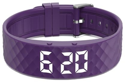 e-vibra Vibrating Alarm Watch, Potty Training Wristband Rechargeable Pill Reminder Watch with 15 Daily Alarms (Purple-Small)