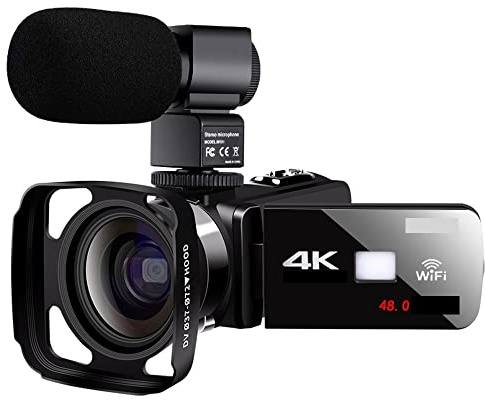JOLIANE Vision Nocturne 4K caméscope numérique caméra vidéo Professionnelle for Flux en Direct 18X 48MP Photographie Vlog enregistreur(NO SD Card,MIC Lens Hood)