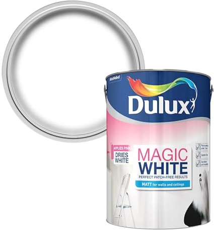 DRW Pure Brilliant White Magic Matt Emulsion Paint 2.5L | Interior Wall and Ceiling Paint | Colour Changing Application Technology | Smooth Matt Finish for Living Room Bedroom Hallway