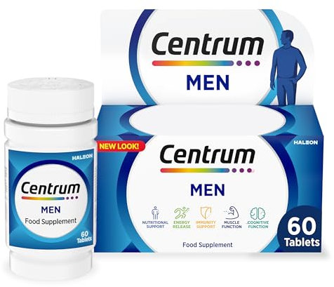 Centrum Men Tablets Multivitamin & Mineral Supplements, with 23 essential nutrients, including vitamin D, C, and Magnesium, 30 ct
