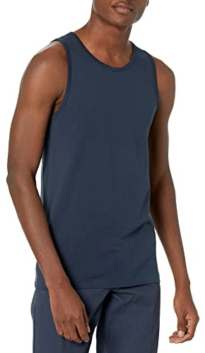 Amazon Essentials Men's Regular-Fit Sleeveless Tank Top, 100% Cotton, Steel Blue, XX-Large