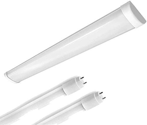 ELG Leuchten Aufbauleuchte Feuchtraumleuchte 150cm 2-flammig inkl. 2x24W Hochwertige Glas LED Röhren 6500K Tageslicht 2x4000lm Deckenleuchte Kellerleuchte Werkstattleuchte (6500k-prima)
