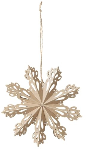 Broste copenhagen Deko 'Snowflake' S Papier, 15cm, Natural Brown