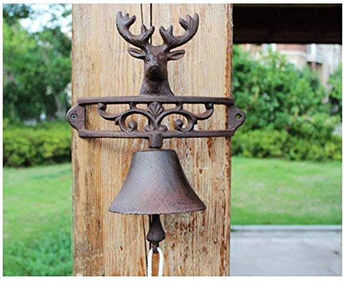 Ship Bell For Front Door Metal Antique Lucky Deer Decorative Doorbell Bell Garden Farm Shop Door Entry Chime Cast Iron Vintage Style Hanging Door Bell