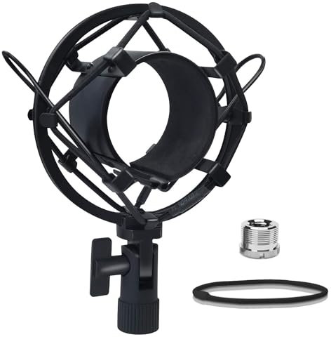 Boseen Support de microphone universel anti-vibration, support de clip de micro pour microphone de diamètre 47 mm-53 mm, anti-vibrations, réglable à haute isolation