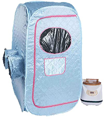 KOVFBRO Tienda de sauna Sauna portátil en el hogar Sauna personal Residencial Sauna de vapor 220V 2.8L 1500W (1,5 años de garantía) Azul