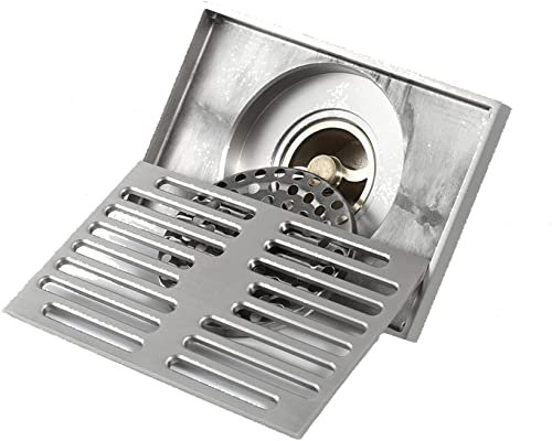 YJYKXP Linearer Duschrinne Messing Bodenablauf Bronze Dusche Bodenablauf Badezimmer Dusche Ablaufrinne mit Abnehmbarer Abdeckung Gitter (140 x 90 mm)