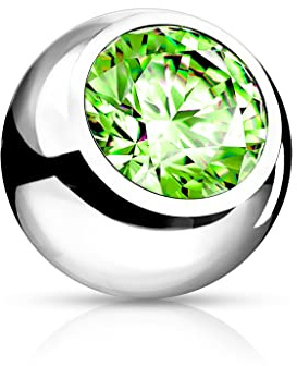 Paula & Fritz® Piercing Ersatz-Kugel Edelstahl Innengewinde 1,2-mm 1,6-mm Stärke Kombinierbar Mehrfarbig Zirkonia Barbell Labret Surface Nipple Ball
