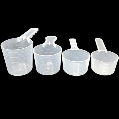 SEABABOO Messlöffel 100ml/70ml/50ml/40ml 4PCS Waschmittel Dosierhilfe Löffel Dosier-Löffe Dosierlöffel Kunststoff Messlöffel Messbecher Löffel Dosierlöffel Milchpulverlöffel Kochen Messlöffels