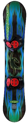 ESP 145 cm Freeride Snowboard with Flex Bindings – Beginner to Pro – All-Mountain Snowboard with Solid Core Construction