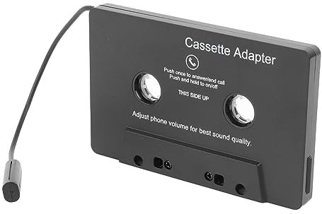 Adaptateur de Cassette Bluetooth pour Voiture, Récepteur de Cassette Audio Bluetooth Lecteur de Bande Noir Audio de Voiture Adaptateur Auxiliaire de Cassette Bluetooth 5.0 pour