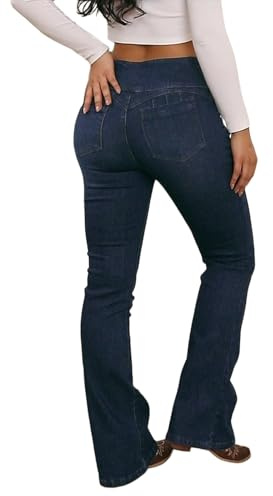 Flamingals Jeans de Mujer con Levantamiento de glúteos para Mujer, Pantalones de Mezclilla elásticos con Control de Abdomen, Azul, X-Large