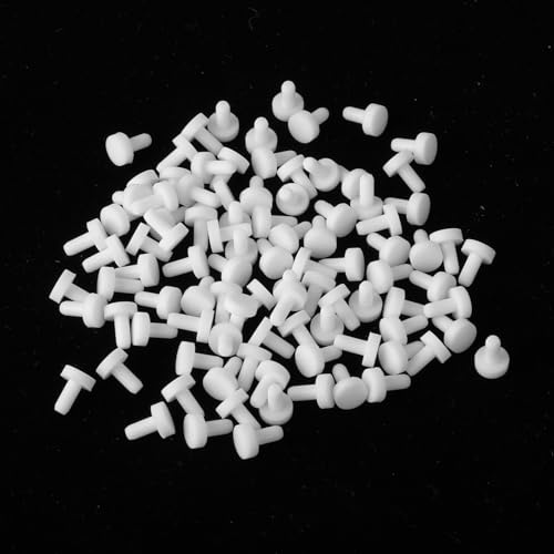 100 PCS 3mm Rubber Hole Plugs White Hole Cover Caps Rubber Screw Holes Plug Round Button Plug White Soft Screw Holes Cover for Cabinet Cupboard Shelves Plate Furniture Hardware(0.9×0.7×0.3 cm)