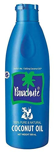 Parachute Pure Coconut Hair Oil 500ml Bottle, Natural Extract, Long-Lasting Freshness, Aromatic, Suitable for All Ages, Nourishing, Promotes Growth, Vitamin E for Hair and Scalp Health (Pack of 1)