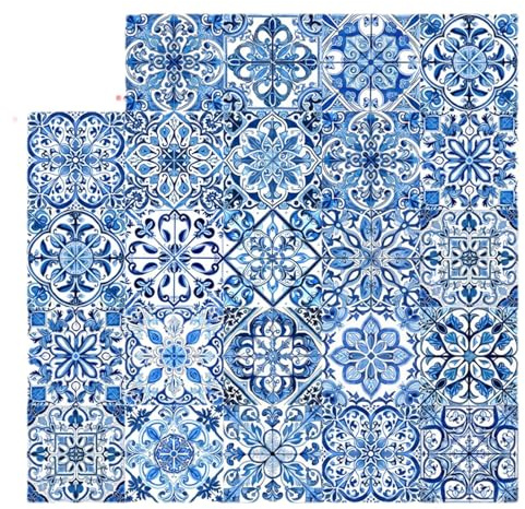 24 Stück Fliesenaufkleber 10x10CM Bunt Fliesen Sticker Selbstklebend Fliesensticker Fliesenfolie Wasserfest Mosaikfliesen Marokkanischer Fliesen Aufkleber Wandfliese Aufkleber Fliesensticker Für Küche