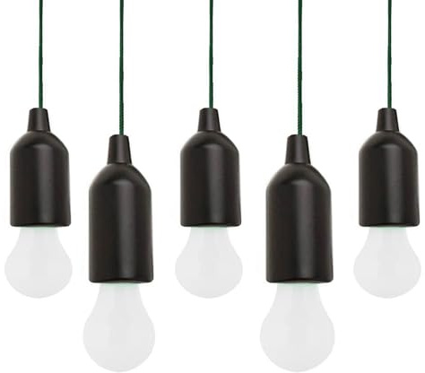 POCKETMAN Lampadina a LED da appendere alla tenda da campeggio, confezione da 5, luce bianca, luce notturna portatile per feste, matrimoni, festival, illuminazione da campeggio