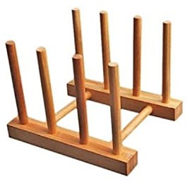Escurreplatos Estante de almacenamiento Escurridor de madera Soporte for platos Plato de madera Soporte for estante plegable Soporte Estante seco Almacenamiento Estantes decorativos Organizador de coc
