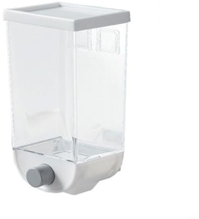 FACAIIO 1 l / 1,5 l rutschfester Müslispender zur Wandmontage, für Großkost, Aufbewahrungslösung für Haferflocken und Getreide (1 l, weiß)