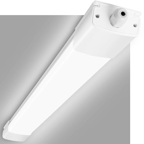 GOOSKI LED Feuchtraumleuchte 120CM, 45W 4950LM LED Wannenleuchte IP65 Wasserdicht 4000K Neutralweiß Deckenleuchte, Ultraschlanke Kellerleuchte Werkstattlampe für Garage, Büro, Küche und Unterbau