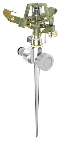 Brandson - Arroseur à Pulsation, Arroseur de pelouse, Arrosage Automatique pour Jardin, Portée de 12 m 450 m², 6 Bars, Système d'irrigation pour pelouse, Compatible avec Gardena